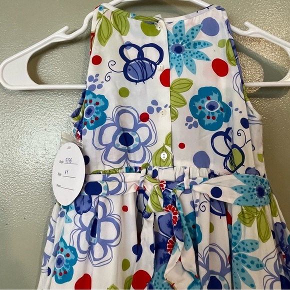 Sarah Louise England Girls Floral Lined Boho Perl’s Sleeveless Dress Size 4 NWT - Picture 10 of 15